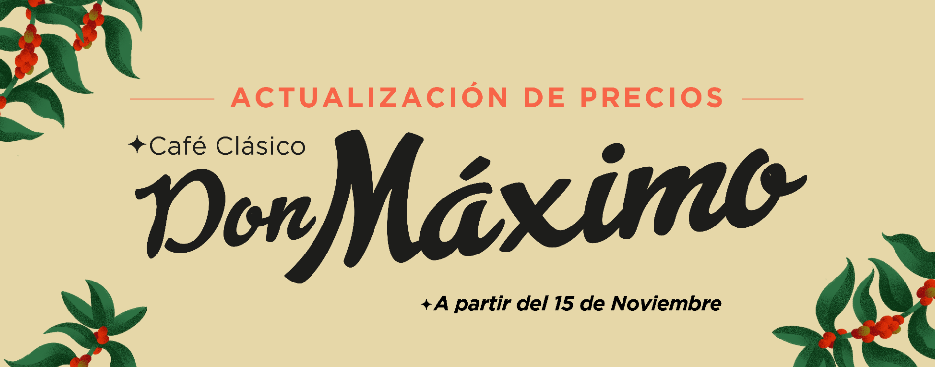 BANNER ACTUALIZACIÓN DE PRECIOS CAFÉ CLÁSICO